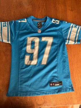 Nike Kids Blue #97 Football Jersey with White Accents